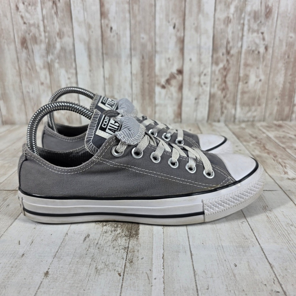 Converse Chuck Taylor All Star Low Top Gray Striped Tongue Sneakers Womens 7